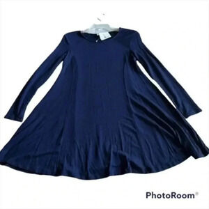 Lush long sleeve loose and comfy navy dress NWT